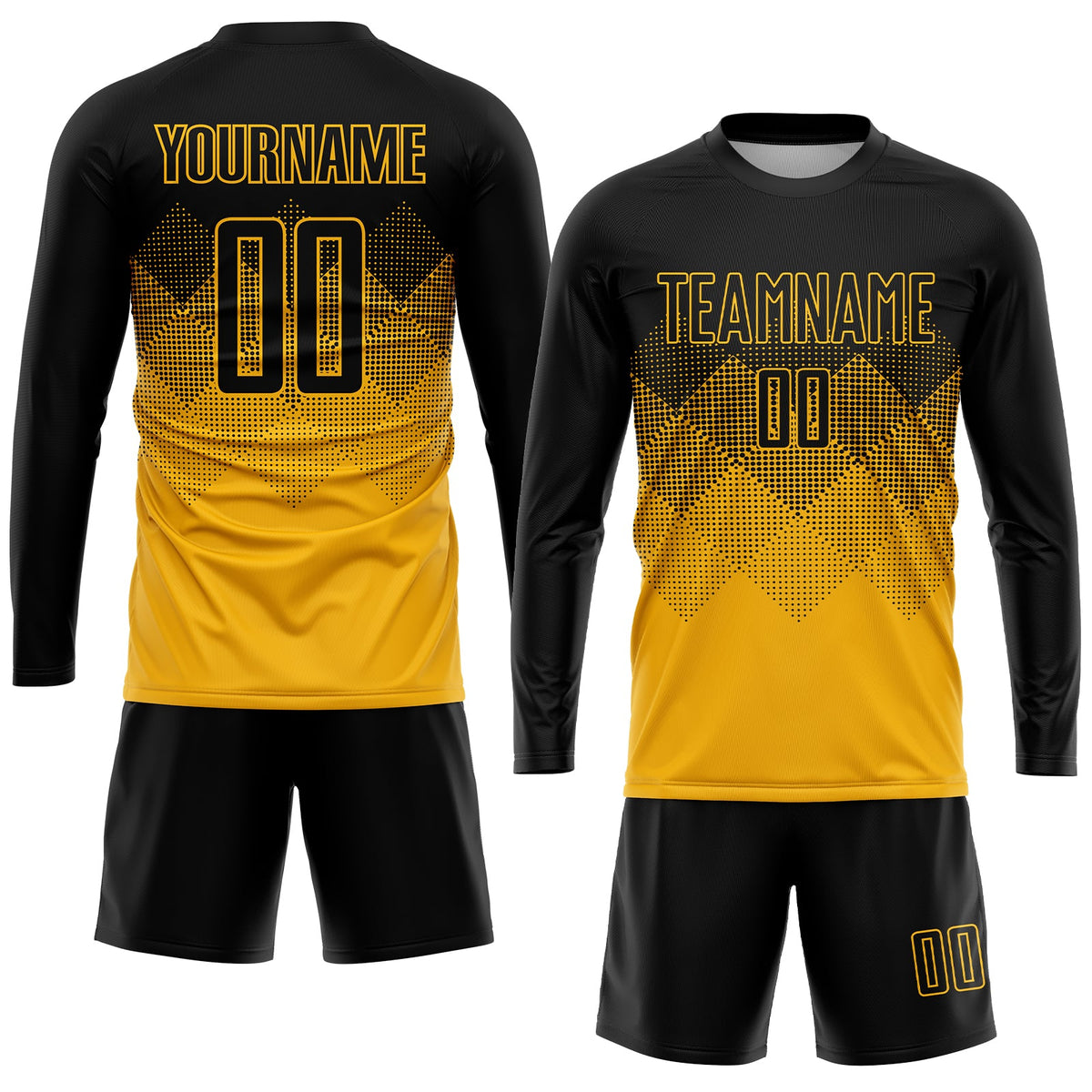 Custom Gold Black Sublimation Soccer Uniform Jersey Limited