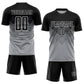 Custom Light Gray Black-White Sublimation Soccer Uniform Jersey Limited
