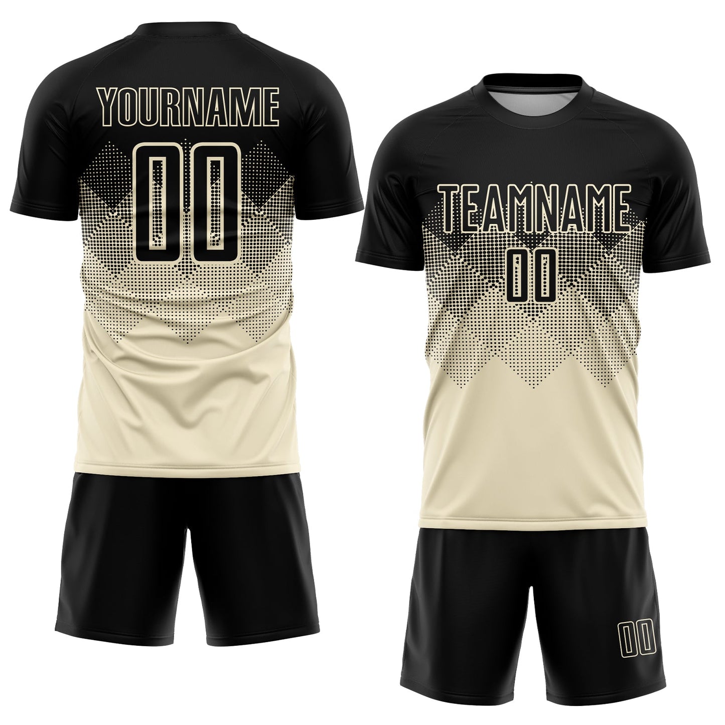 Custom Cream Black Sublimation Soccer Uniform Jersey Limited