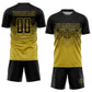 Custom Old Gold Black Sublimation Soccer Uniform Jersey Limited