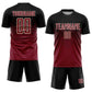 Custom Black Crimson-Cream Sublimation Soccer Uniform Jersey Limited