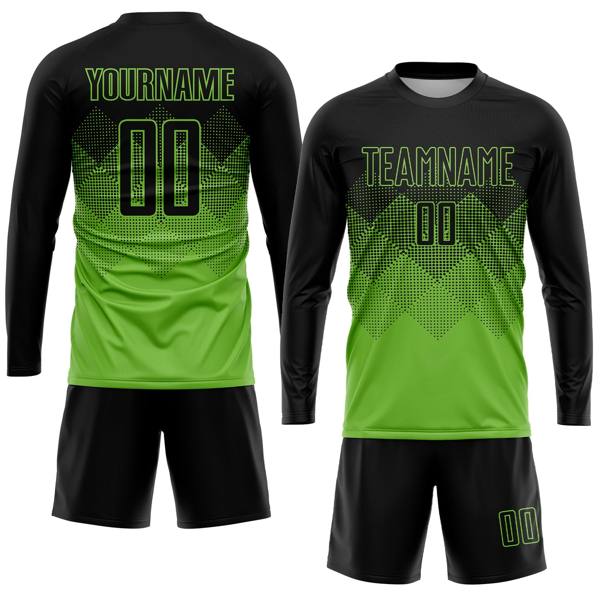 Custom Neon Green Black Sublimation Soccer Uniform Jersey Limited