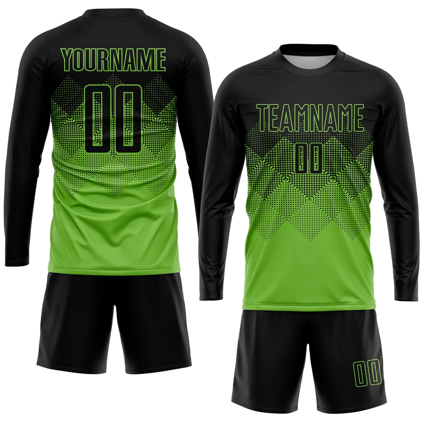 Custom Neon Green Black Sublimation Soccer Uniform Jersey Limited