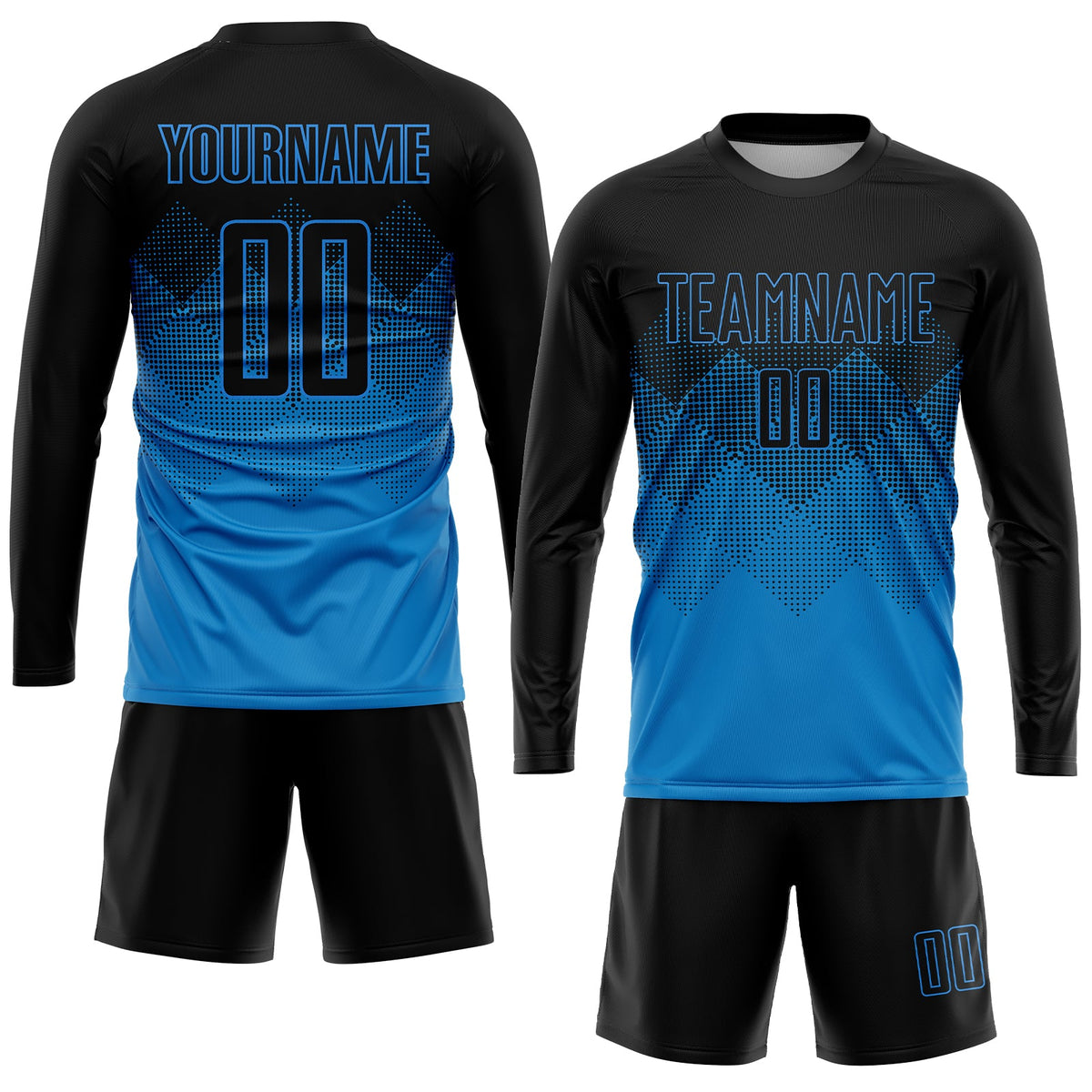 Custom Blue Black Sublimation Soccer Uniform Jersey Limited