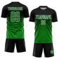 Custom Black Grass Green-White Sublimation Soccer Uniform Jersey Limited