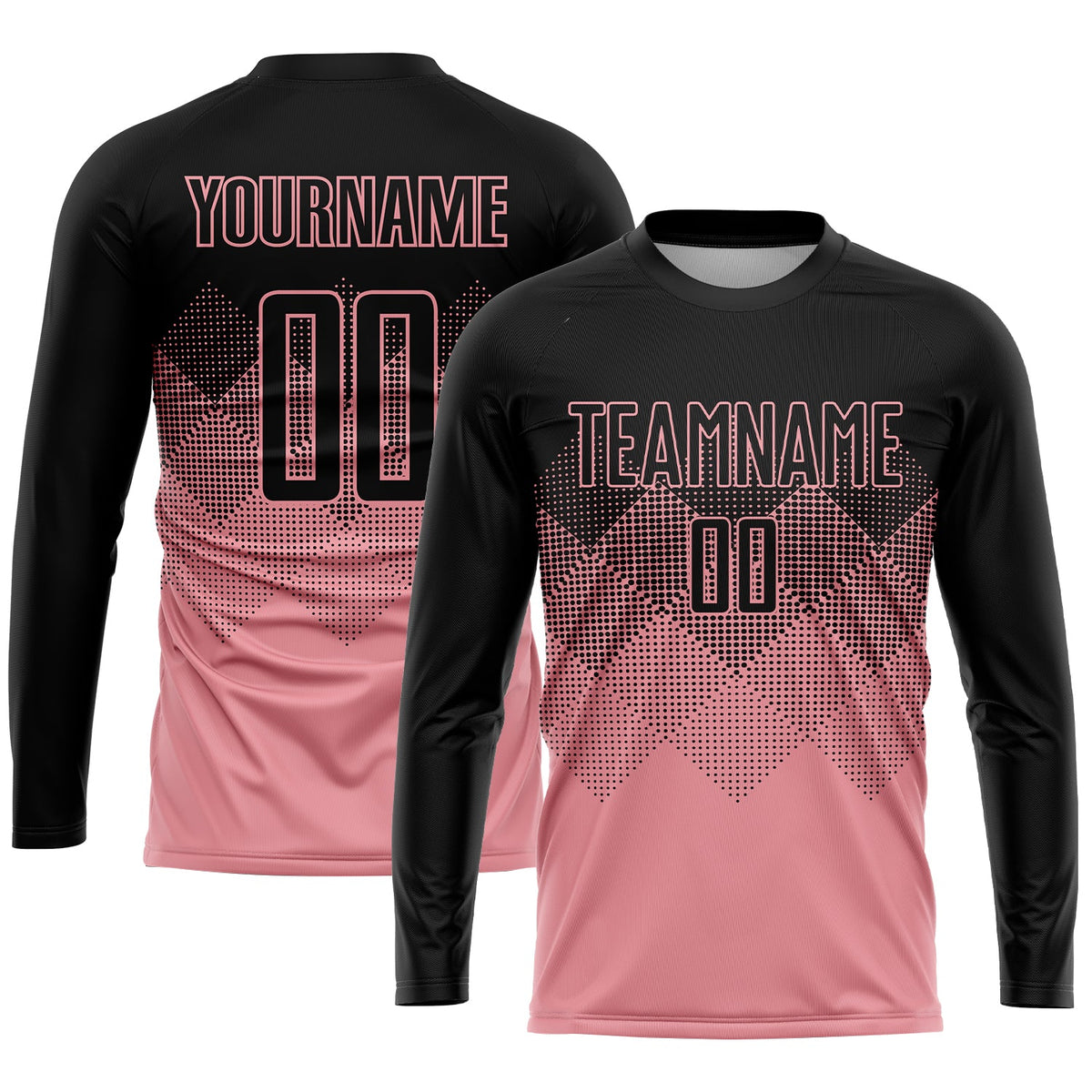 Custom Medium Pink Black Sublimation Soccer Uniform Jersey Limited