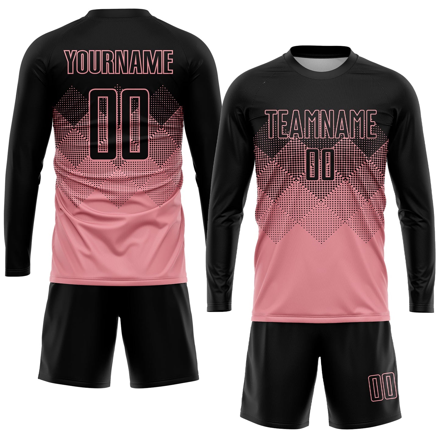 Custom Medium Pink Black Sublimation Soccer Uniform Jersey Limited