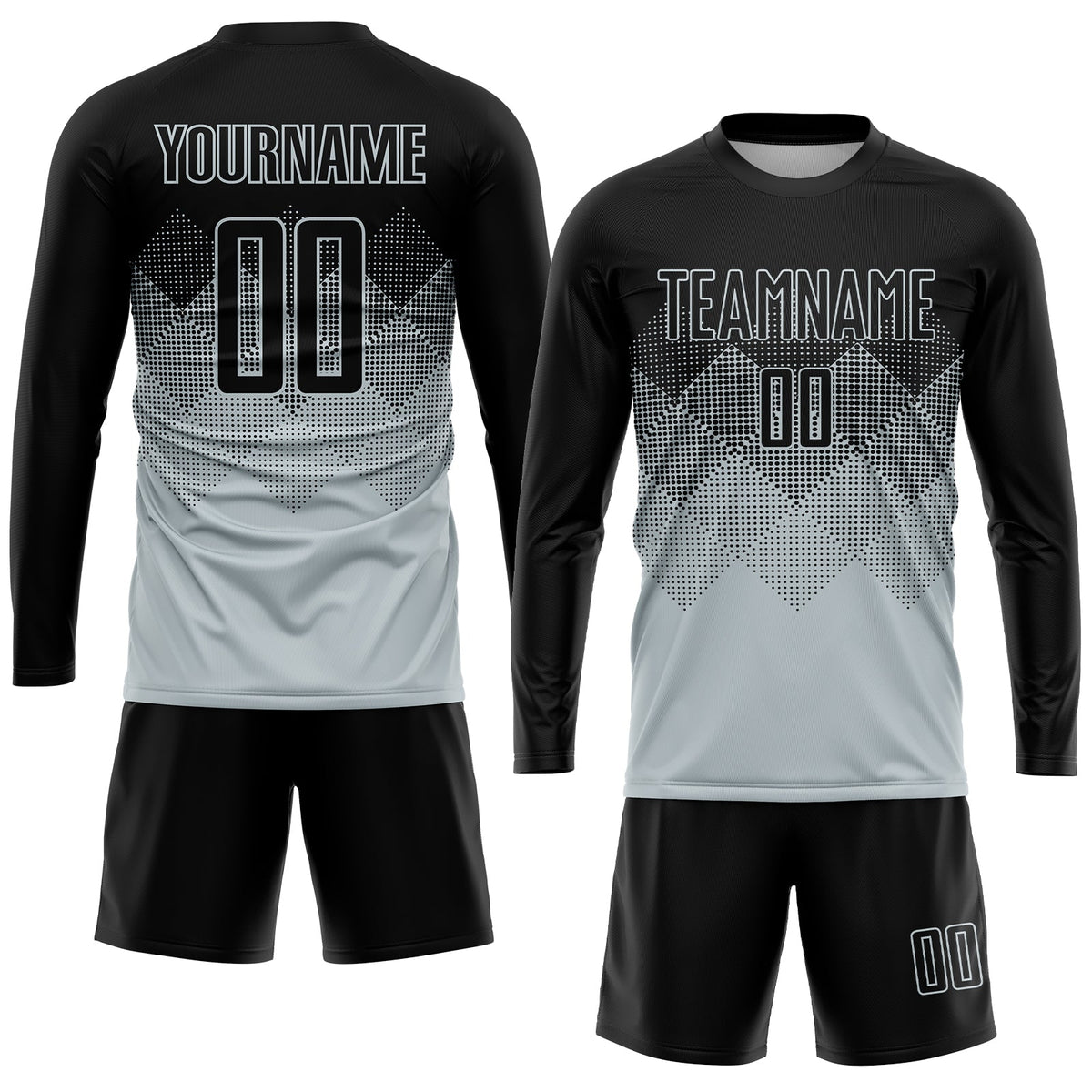 Custom Silver Black Sublimation Soccer Uniform Jersey Limited