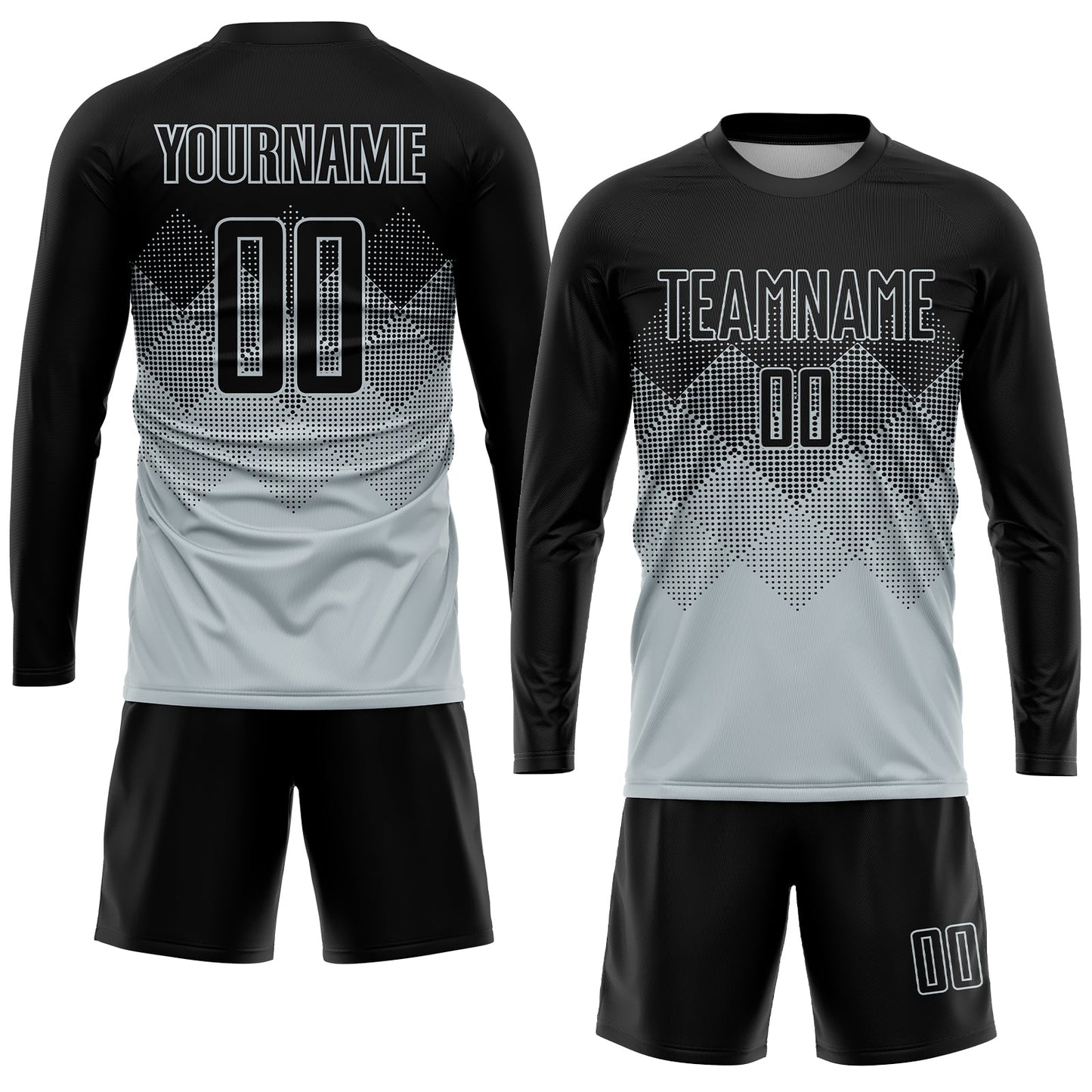 Custom Silver Black Sublimation Soccer Uniform Jersey Limited