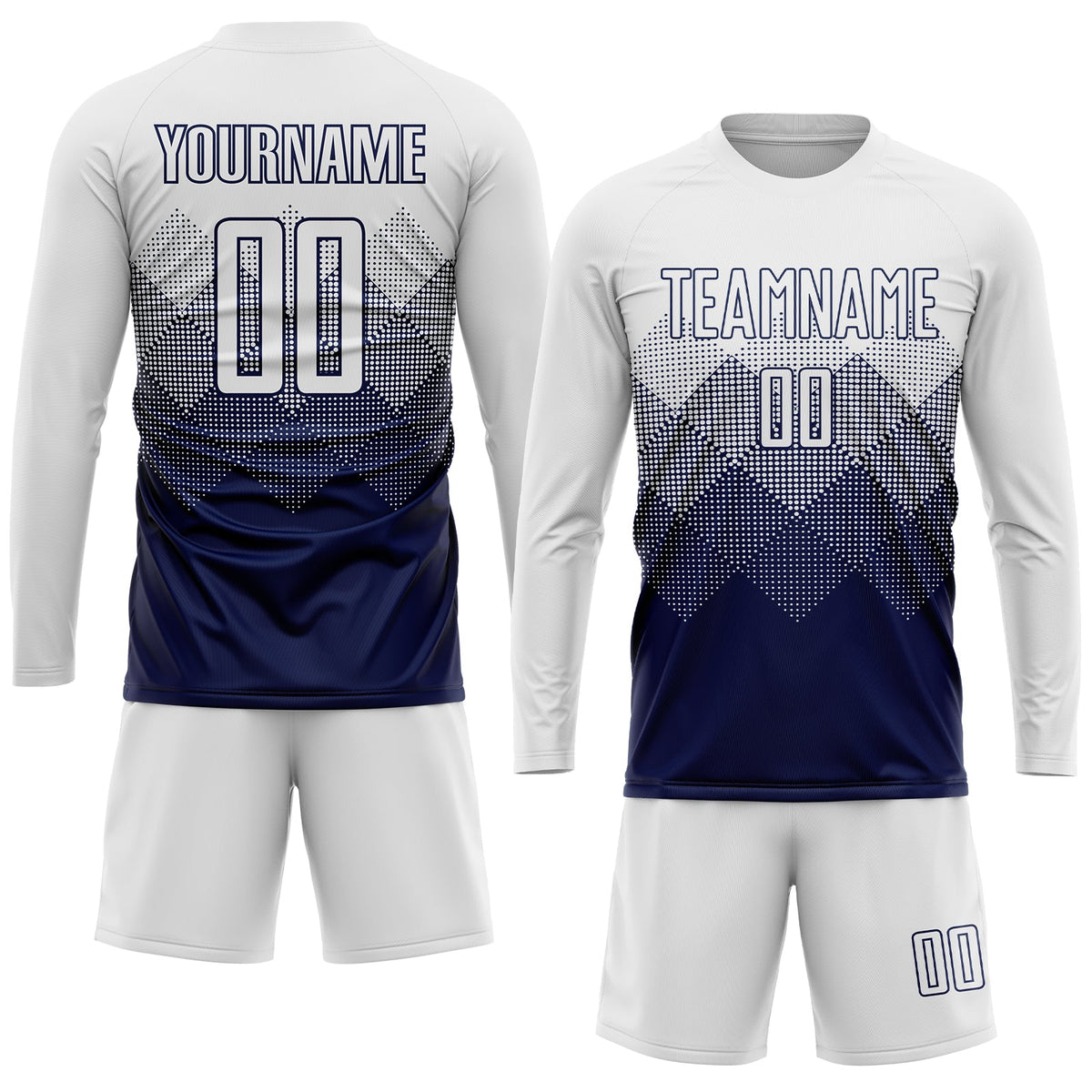 Custom Navy White Sublimation Soccer Uniform Jersey Limited
