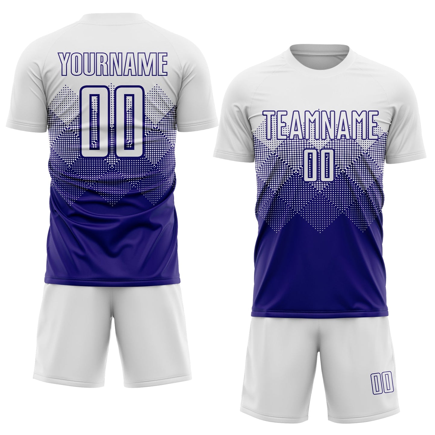 Custom White Dark Purple Sublimation Soccer Uniform Jersey Limited