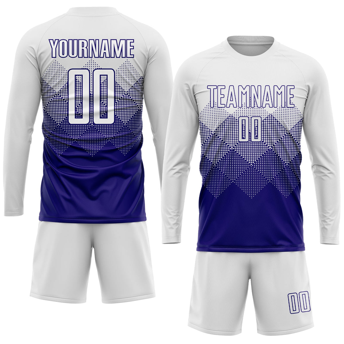 Custom White Dark Purple Sublimation Soccer Uniform Jersey Limited