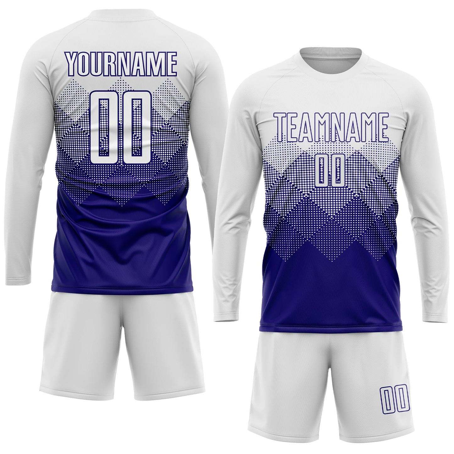 Custom White Dark Purple Sublimation Soccer Uniform Jersey Limited