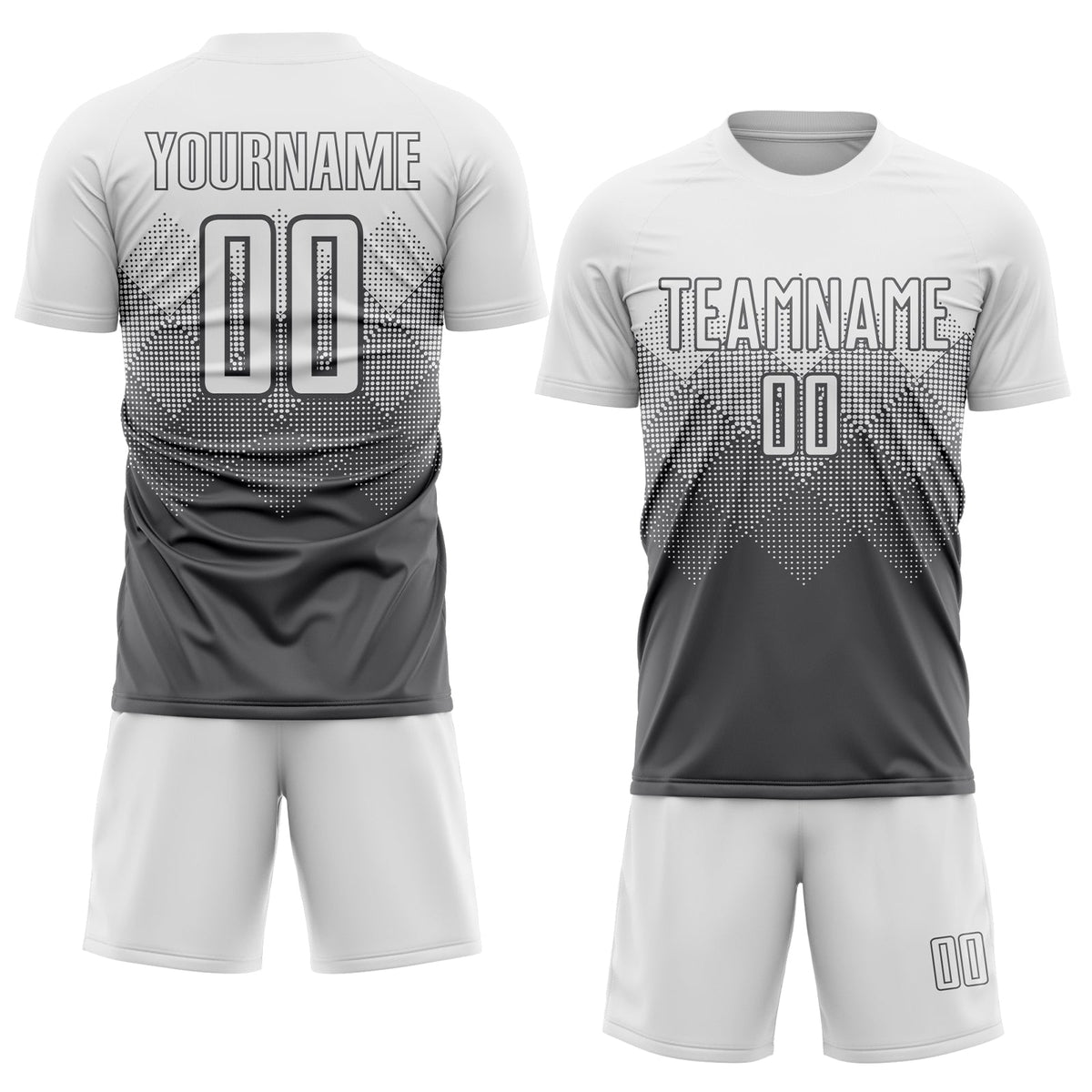 Custom Steel Gray White Sublimation Soccer Uniform Jersey Limited