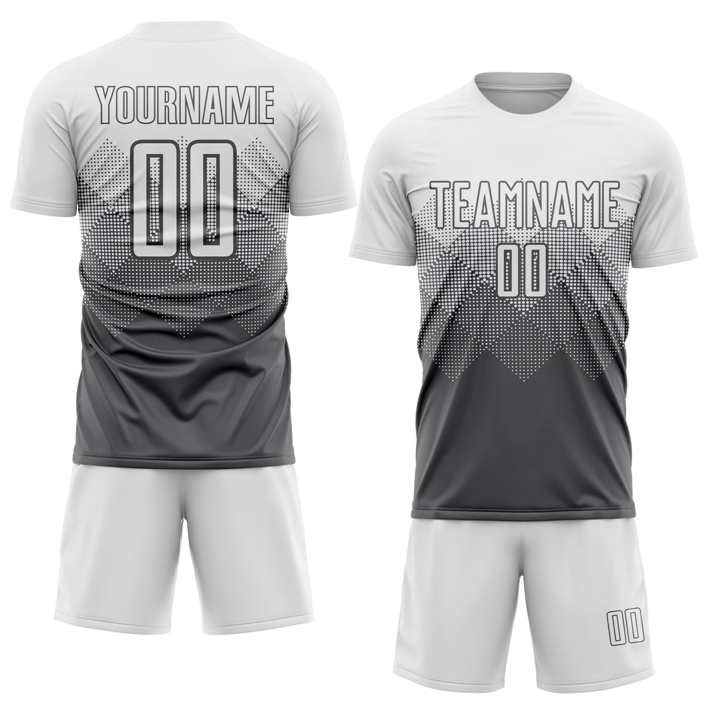 Custom Steel Gray White Sublimation Soccer Uniform Jersey Limited