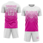 Custom Deep Pink White Sublimation Soccer Uniform Jersey Limited