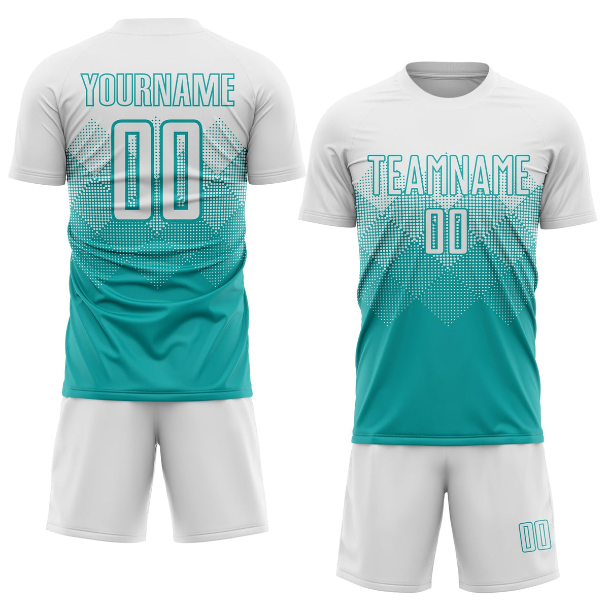 Custom Aqua White Sublimation Soccer Uniform Jersey Limited