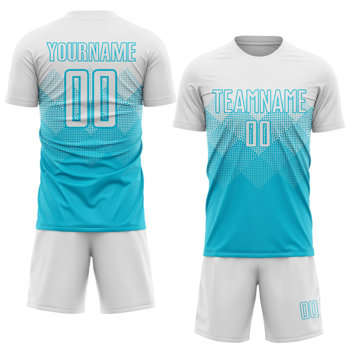 Custom Lakes Blue White Sublimation Soccer Uniform Jersey Limited