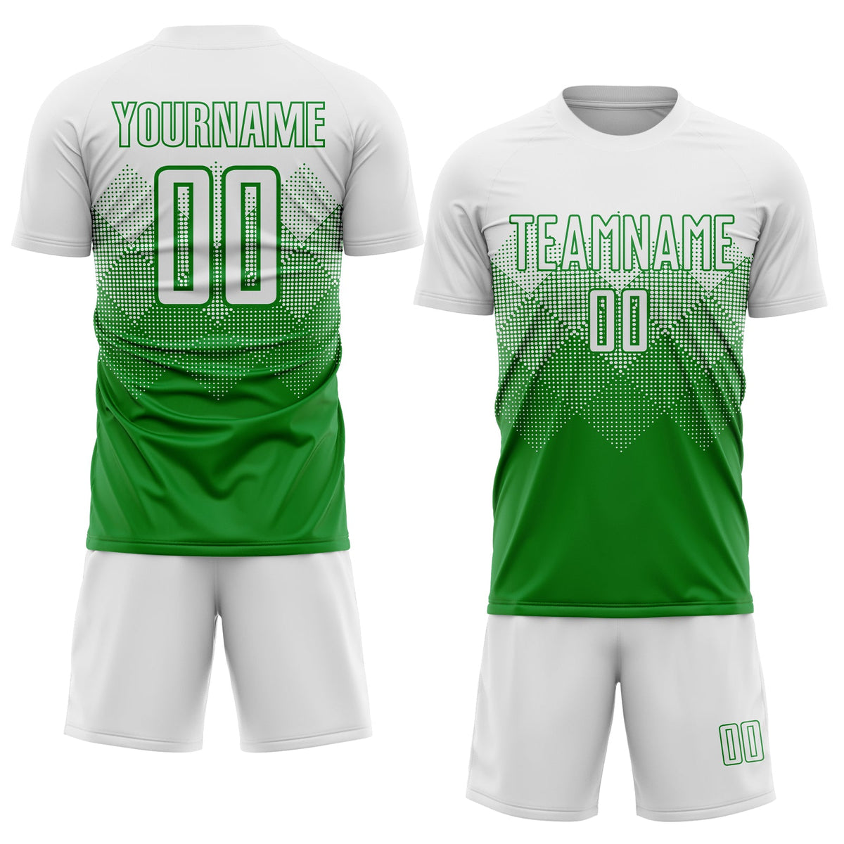 Custom Grass Green White Sublimation Soccer Uniform Jersey Limited