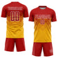 Custom Gold Red-White Sublimation Soccer Uniform Jersey Limited