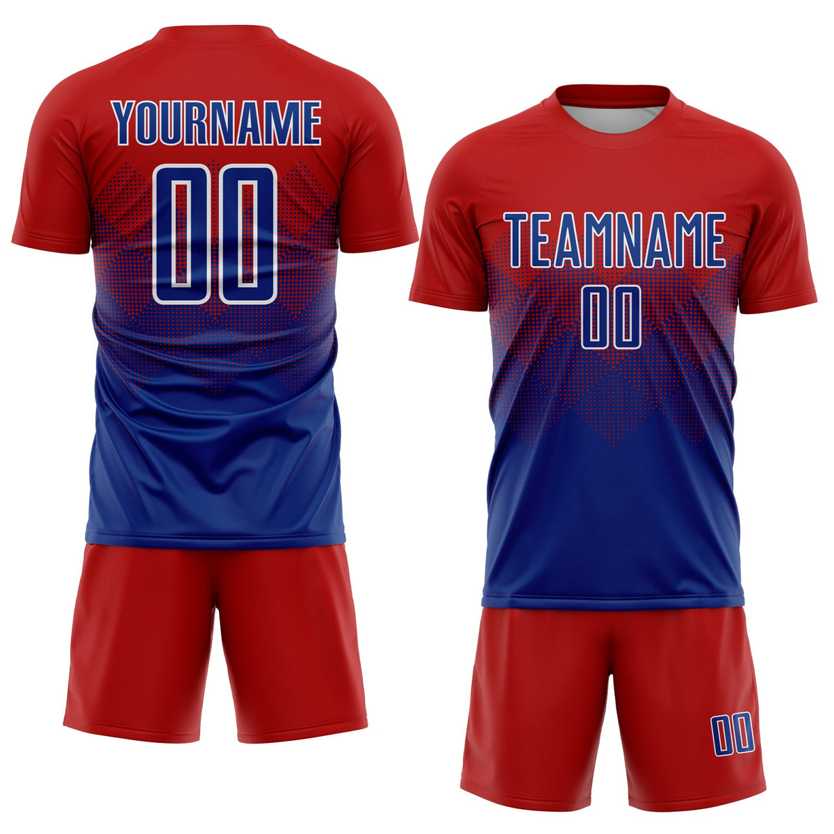 Custom Red Royal-White Sublimation Soccer Uniform Jersey Limited