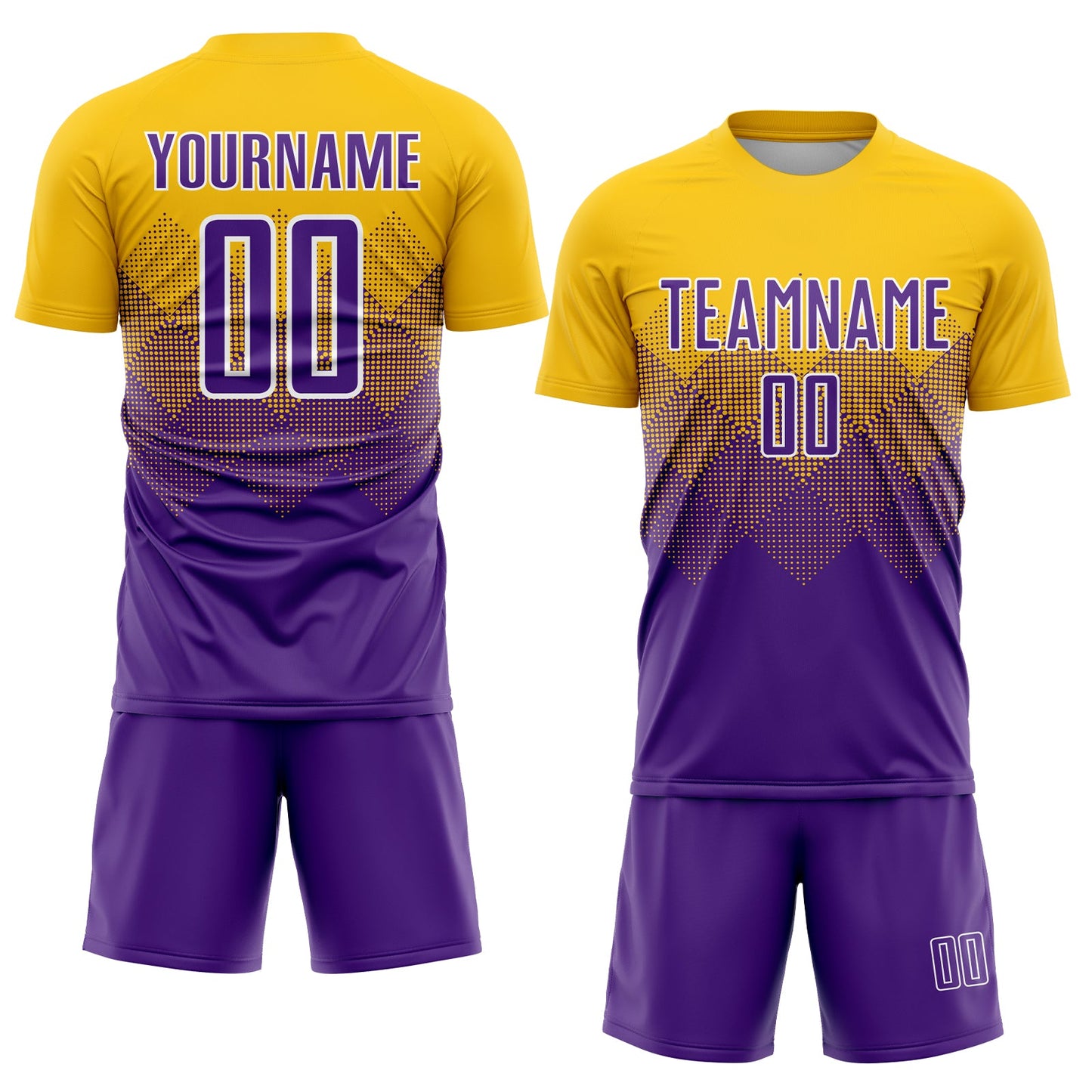 Custom Gold Purple-White Sublimation Soccer Uniform Jersey Limited