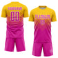 Custom Gold Deep Pink-White Sublimation Soccer Uniform Jersey Limited