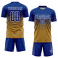 Custom Old Gold Royal-White Sublimation Soccer Uniform Jersey Limited