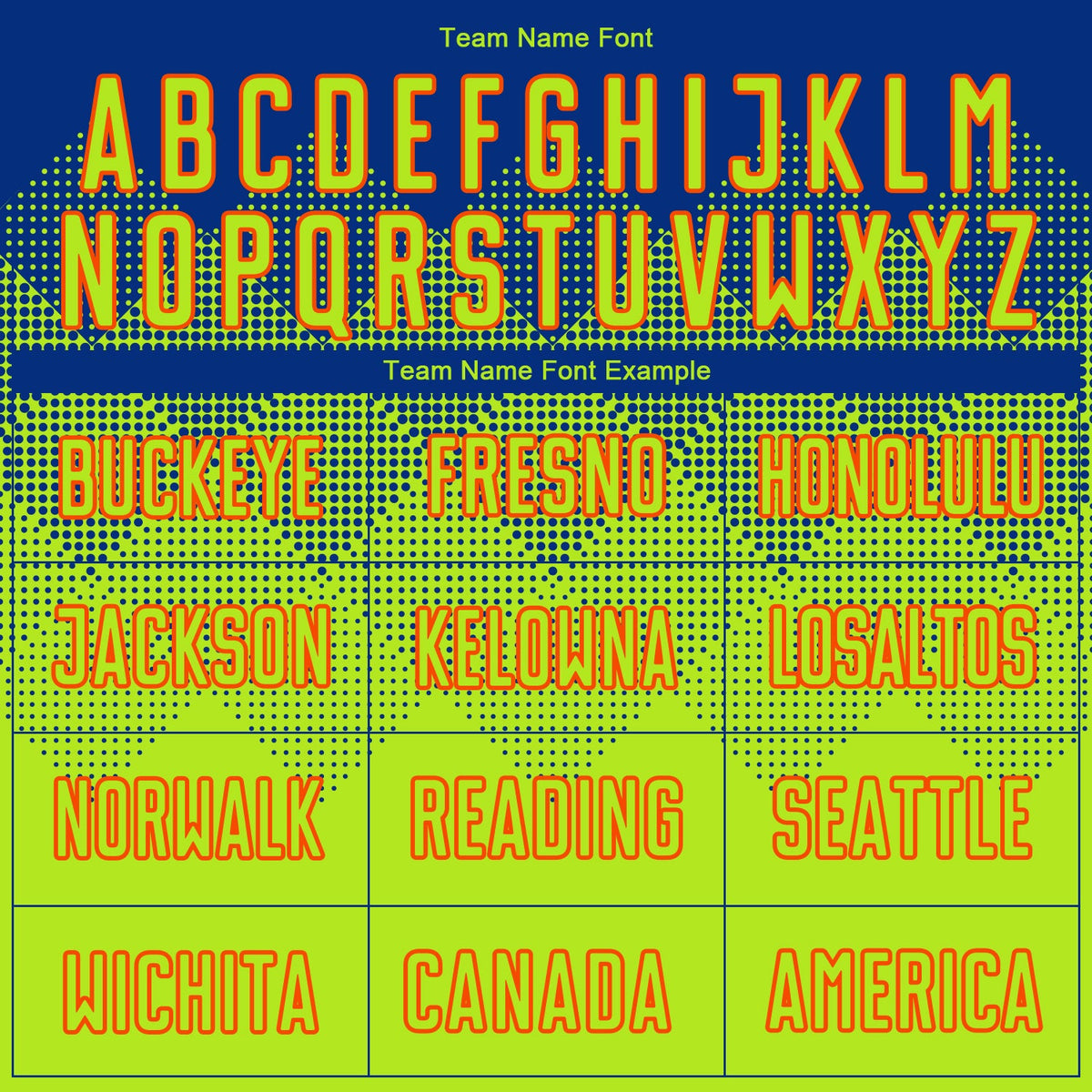 Custom Royal Neon Green-Orange Sublimation Soccer Uniform Jersey Limited