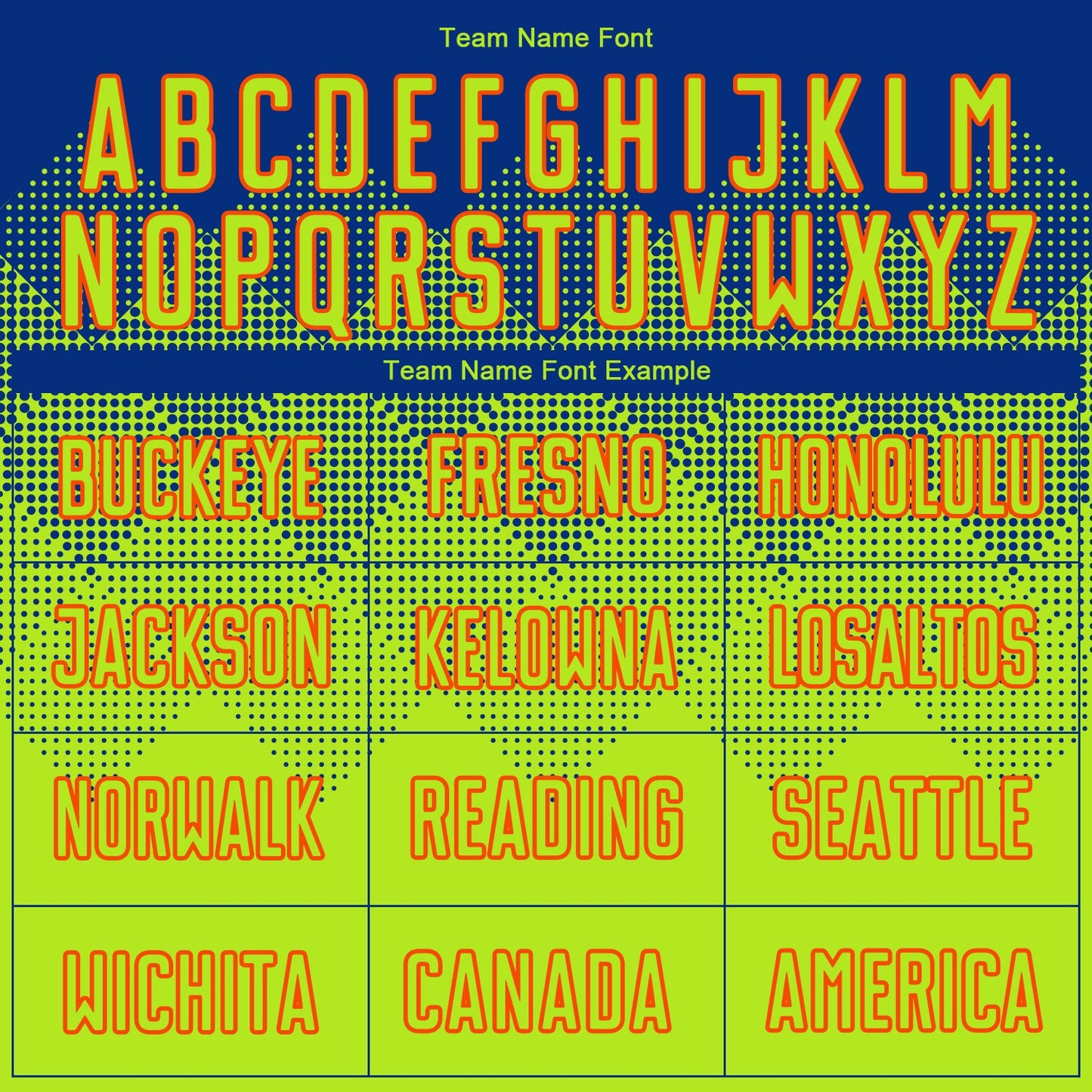 Custom Royal Neon Green-Orange Sublimation Soccer Uniform Jersey Limited