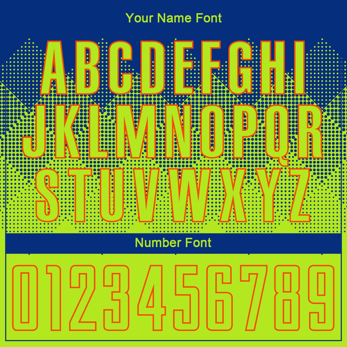 Custom Royal Neon Green-Orange Sublimation Soccer Uniform Jersey Limited