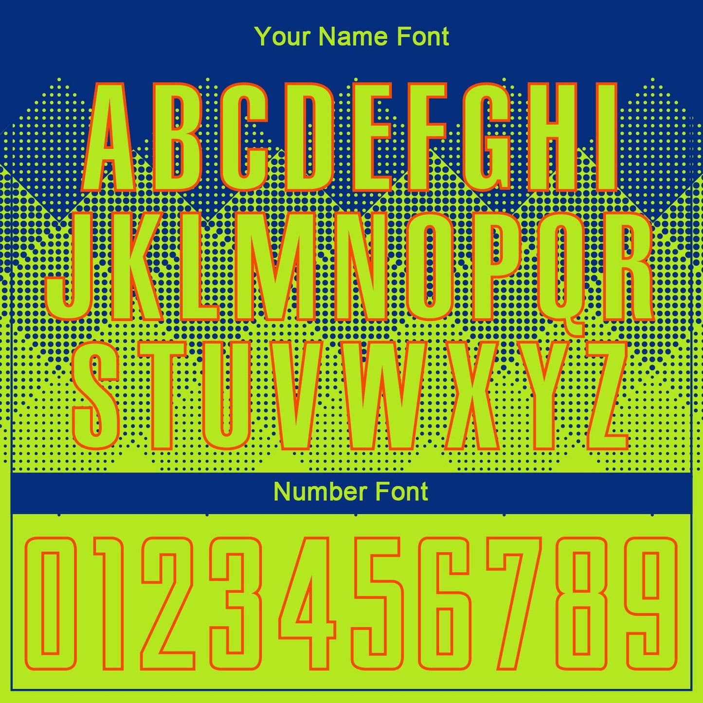 Custom Royal Neon Green-Orange Sublimation Soccer Uniform Jersey Limited