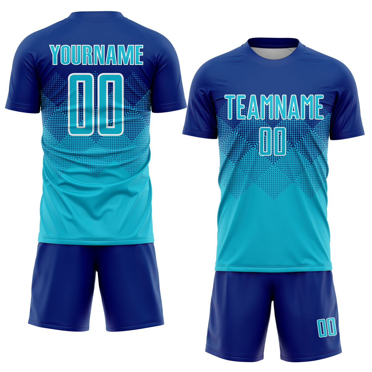 Custom Royal Lakes Blue-White Sublimation Soccer Uniform Jersey Limited