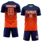 Custom Navy Orange-White Sublimation Soccer Uniform Jersey Limited