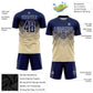 Custom Cream Navy-White Sublimation Soccer Uniform Jersey Limited