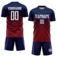 Custom Navy White-Crimson Sublimation Soccer Uniform Jersey Limited