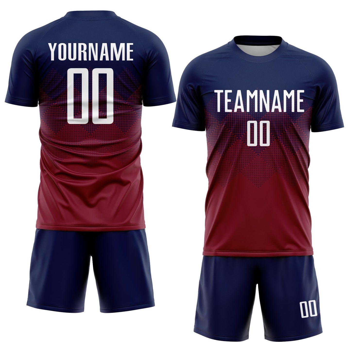 Custom Navy White-Crimson Sublimation Soccer Uniform Jersey Limited