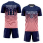 Custom Medium Pink Navy-White Sublimation Soccer Uniform Jersey Limited