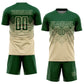 Custom Cream Green Sublimation Soccer Uniform Jersey Limited