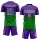 Custom Grass Green Purple-White Sublimation Soccer Uniform Jersey Limited