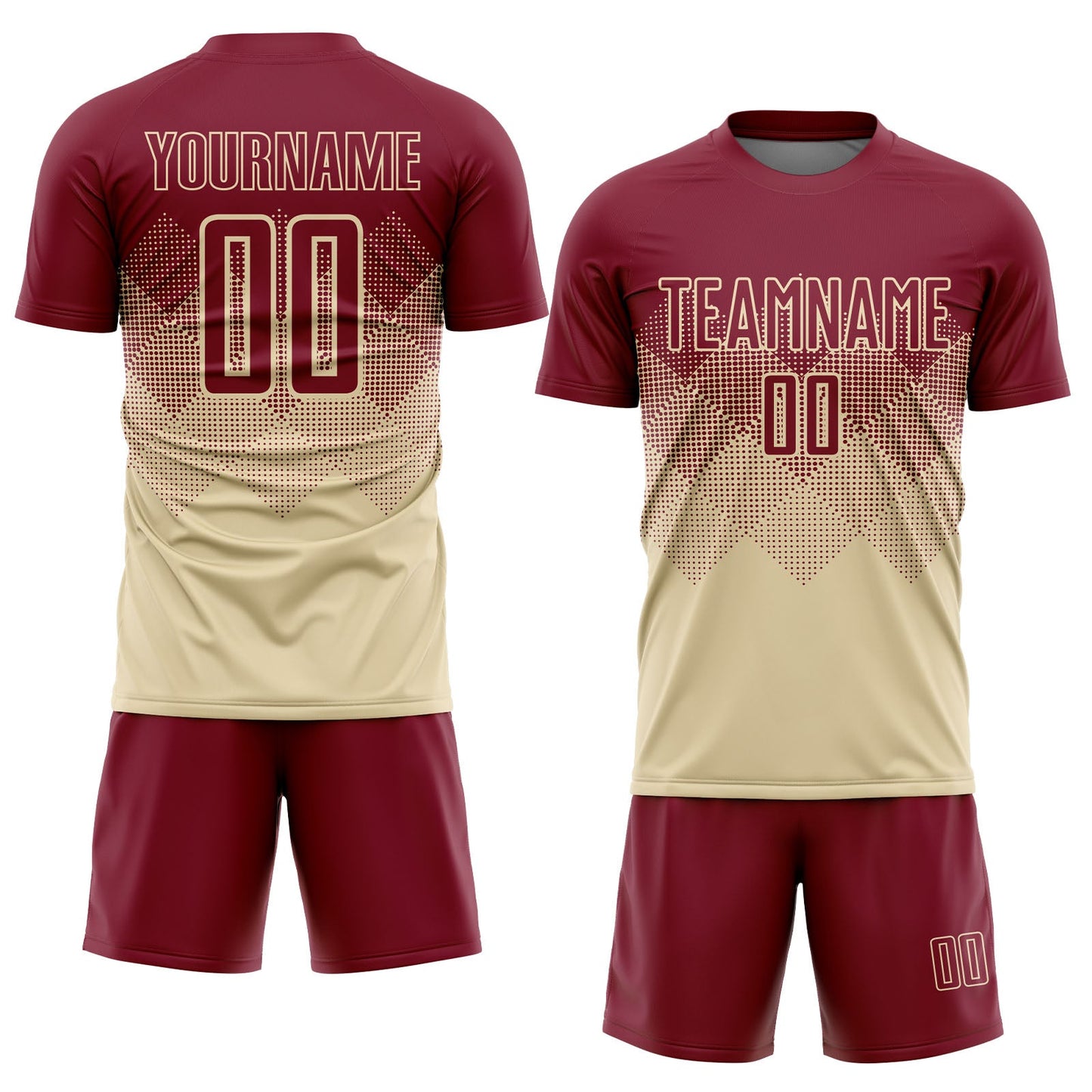 Custom Cream Crimson Sublimation Soccer Uniform Jersey Limited