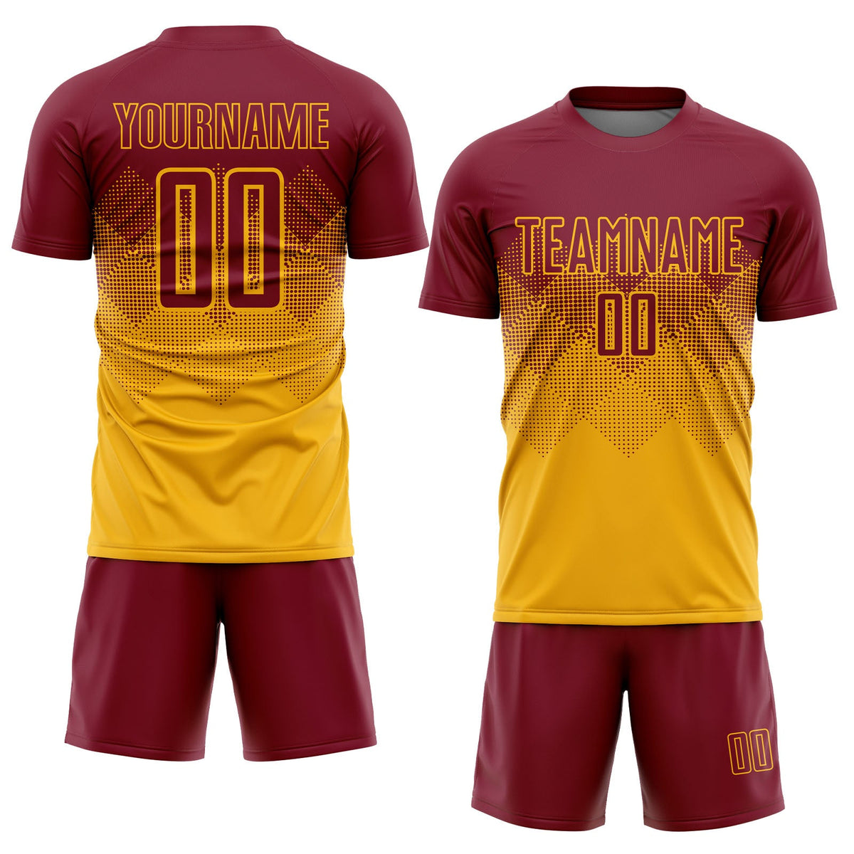 Custom Gold Crimson Sublimation Soccer Uniform Jersey Limited