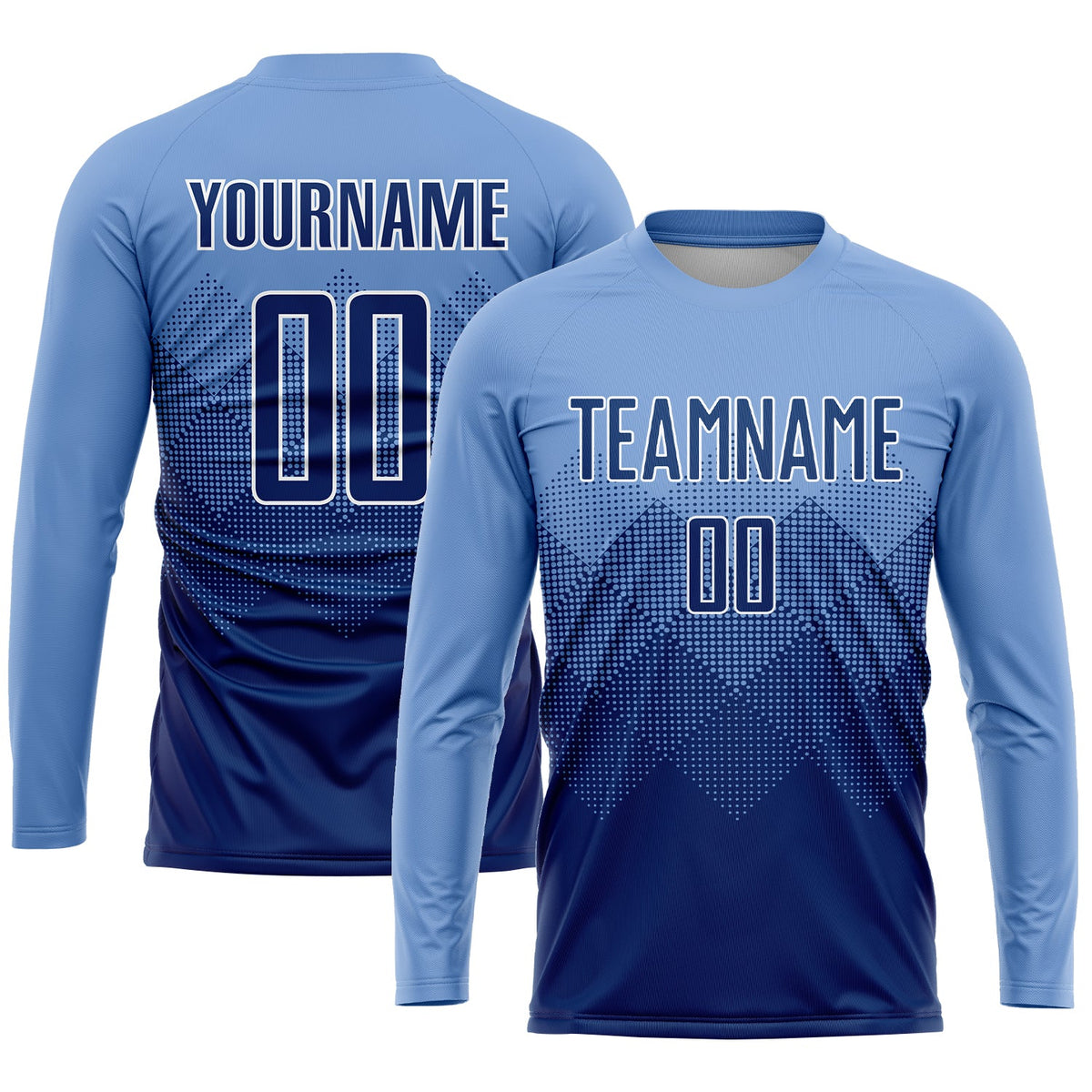 Custom Light Blue Navy-White Sublimation Soccer Uniform Jersey Limited