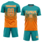 Custom Teal Bay Orange-White Sublimation Soccer Uniform Jersey Limited