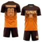 Custom Brown Bay Orange-White Sublimation Soccer Uniform Jersey Limited
