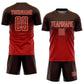 Custom Brown Red-Cream Sublimation Soccer Uniform Jersey Limited