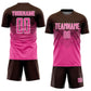 Custom Brown Pink-White Sublimation Soccer Uniform Jersey Limited