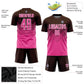 Custom Brown Pink-White Sublimation Soccer Uniform Jersey Limited