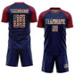 Custom Crimson Vintage USA Flag Navy-Cream Sublimation Soccer Uniform Jersey Limited