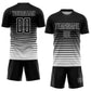 Custom Black White Pinstripe Fade Fashion Sublimation Soccer Uniform Jersey Limited